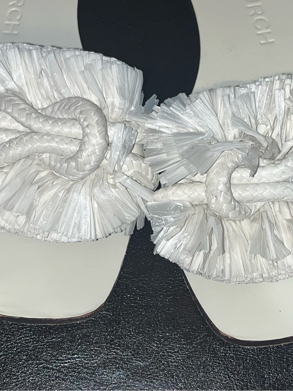 Tory Burch Womens Rope Flat Slide Sandals White Womens Size 7.5M Classic Leather - Picture 5 of 5
